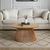 Soho Oak Round Coffee Table with Slatted Base