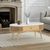 Soho Oak 1 Drawer Oval Slatted Coffee Table - White Marble Top