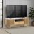Soho Oak 130cm Slatted Storage TV Unit - White Marble Top