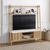Soho Oak Slatted Ladder Large Storage TV Unit - White Marble Top