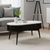 Soho Black 1 Drawer Slatted Oval Coffee Table - White Marble Top