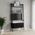 Soho Black 2 Door Slatted Bookcase - White Marble Top