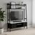 Soho Black Slatted Ladder Storage TV Unit - White Marble Top