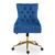 Anita Blue Velvet Office Chair with Gold Base