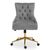 Anita Grey Velvet Office Chair with Gold Base