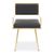 2 x Azalea Black Faux Leather and Gold Metal Dining Chair