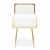2 x Azalea Ivory Faux Leather and Gold Metal Frame Dining Chair