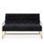Azalea Black Velvet Fabric and Gold Metal 2 Seater Sofa