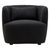 Bruge Black Fabric Curved Chair