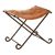 Buffalo Brown Leather and Iron Folding Stool