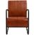 Buffalo Tan Leather Lounge with Metal Legs