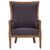 Cabra Graphite Grey Fabric and Mahogany Wood Armchair