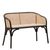Cebu Black Beech Wood and Beige Fabric Bench