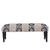 Cefena Moroccan White and Black Fabric Bench