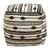 Cefena Black and White Fabric Square Pouffe