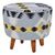 Cefena Blue Fabric Round Footstool