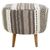 Cefena Grey Fabric Round Footstool
