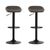 2 x Dalston Ash Faux Leather Barstool with Low Back