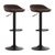 2 x Dalston Mocha Faux Leather Barstool with Low Back