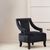 Faye Black Velvet Fabric Armchair