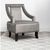 Faye Grey Velvet Fabric Armchair