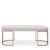 Gilden Grey Fabric Curved Bench with Gold Legs