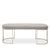 Gilden Grey Fabric Curved Bench with Silver Legs