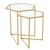 Herber Clear Glass and Gold Metal Hexagonal Nest of 2 Tables