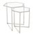 Herber Clear Glass and Silver Metal Hexagonal Nest of 2 Tables