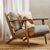 Hector Beige Fabric and American Oak Armchair