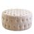 Haley Beige Velvet Fabric Tufted Round Footstool