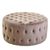 Haley Mink Velvet Fabric Tufted Round Footstool