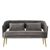 Hendricks Grey Velvet Fabric 2 Seater Sofa