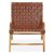 Kendari Brown Leather and Teak Wood Armchair