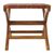 Kendari Brown Leather and Teak Wood Square Stool