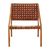 Kendari Tan Woven Leather and Teak Wood Chair