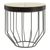 Kensington Townhouse Faux Fur and Iron Round Side Table