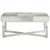 Kensington Townhouse Grey Leather and Silver Metal Bench