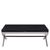 Kerala Black Glass and Silver Metal Coffee Table with Cross Base