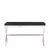 Kerala Black Glass and Silver Metal Console Table with Cross Base