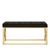 Allure Black Fabric Tufted Fabric Hall Bench with Gold Base