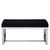 Allure Black Fabric Tufted Hall Bench with Chrome Base