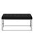 Allure Black Fabric Tufted Hall Bench with Chrome Base