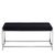 Allure Black Fabric Hall Bench with Chrome Base