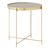 Allure Black Mirrored Round Side Table with Gold Legs