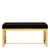 Allure Black Velvet Fabric Hall Bench with Gold Base
