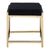 Allure Black Velvet Fabric Stool with Gold Legs