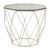 Allure Brown Glass Octagonal End Table with Brushed Nickel Base