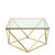 Allure Clear Glass Square Coffee Table with Gold Twisted Base