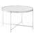 Allure Clear Mirrored Round Large Side Table with Chrome Legs